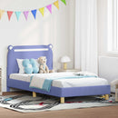 vidaXL Gyerekágy kerettel fejtámlával Farmerkék 90 x 190 cm szövet