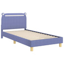 vidaXL Gyerekágy kerettel fejtámlával Farmerkék 90 x 190 cm szövet