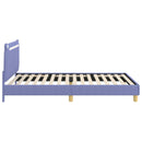 vidaXL Gyerekágy kerettel fejtámlával Farmerkék 90 x 190 cm szövet