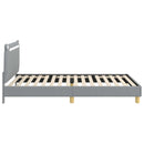 vidaXL Gyerekágy kerettel fejtámlával Világosszürke 90 x 200 cm Szövet