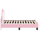 vidaXL Gyerekágy keret fejtámlával Rózsaszín 70 x 140 cm PU