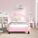 vidaXL Gyerekágy kerettel Rózsaszín 80 x 160 cm PU