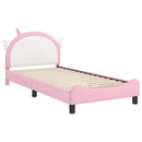 vidaXL Gyerekágy kerettel Rózsaszín 90 x 200 cm PU