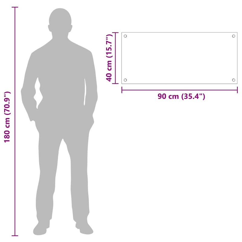 vidaXL Konyhai splashback Fehér 90 x 40 cm edzett üveg