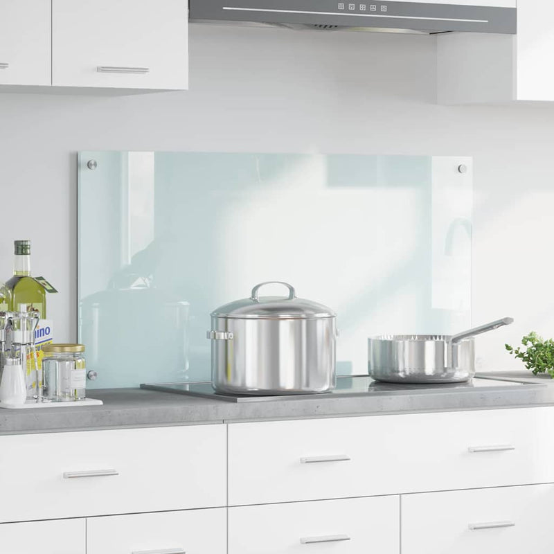 vidaXL Konyhai splashback Fehér 100 x 50 cm edzett üveg