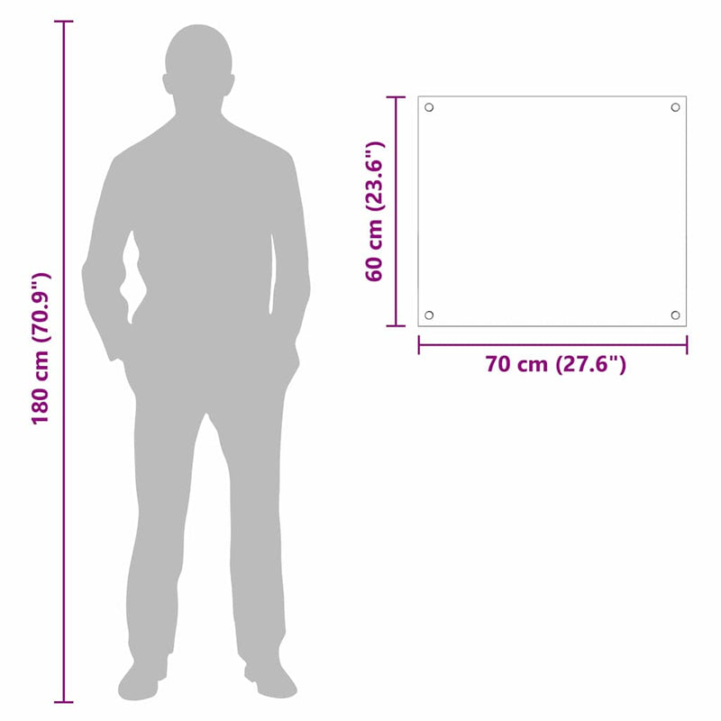 vidaXL Konyhai splashback Átlátszó 70 x 60 cm edzett üveg