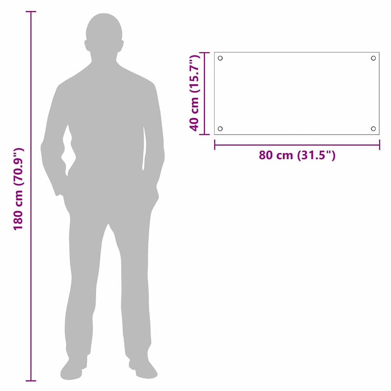 vidaXL Konyhai splashback Átlátszó 80 x 40 cm edzett üveg