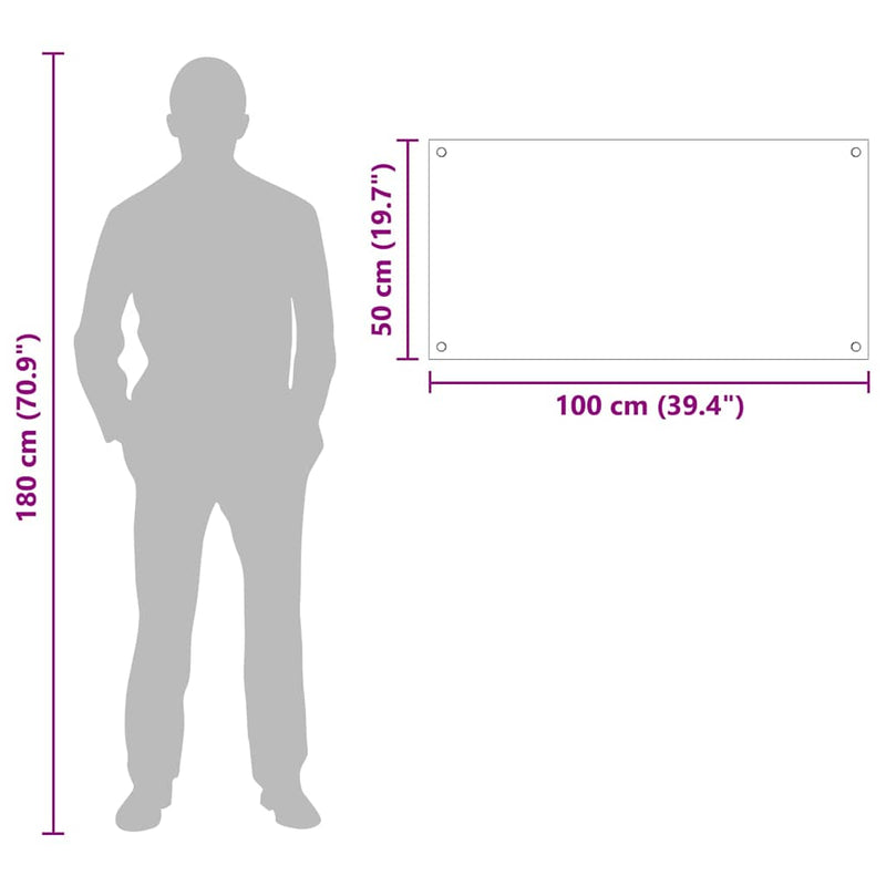 vidaXL Konyhai splashback Átlátszó 100 x 50 cm edzett üveg