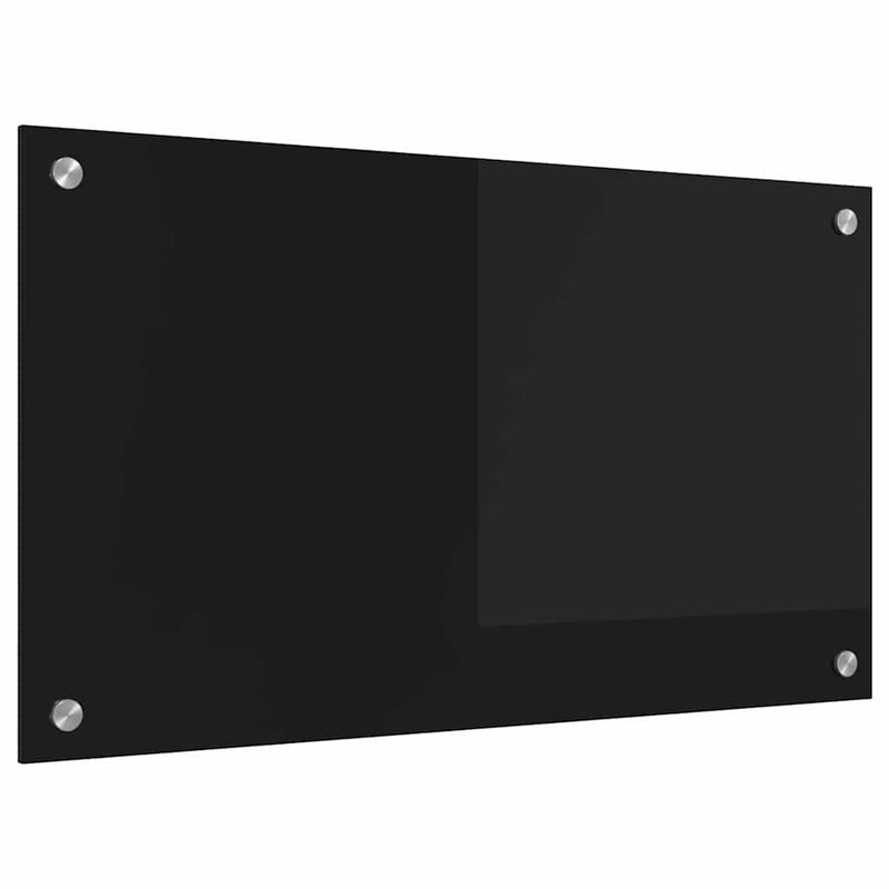 vidaXL Konyhai splashback Fekete 70 x 40 cm edzett üveg