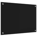 vidaXL Konyhai hátfal Fekete 70 x 50 cm edzett üveg