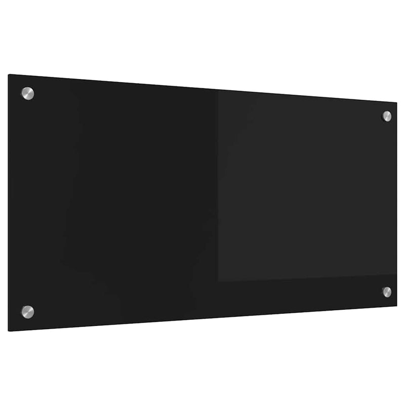 vidaXL Konyhai splashback Fekete 80 x 40 cm edzett üveg