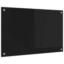 vidaXL Konyhai hátfal Fekete 80 x 50 cm edzett üveg
