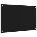 vidaXL Konyhai hátfal Fekete 80 x 50 cm edzett üveg