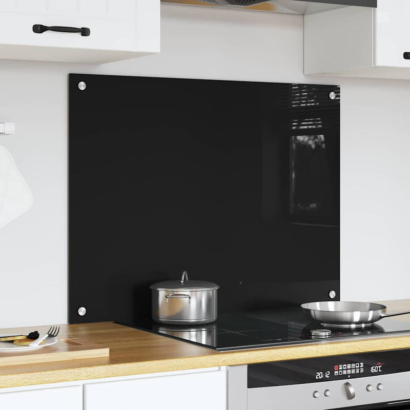 vidaXL Konyhai splashback Fekete 80 x 60 cm edzett üveg
