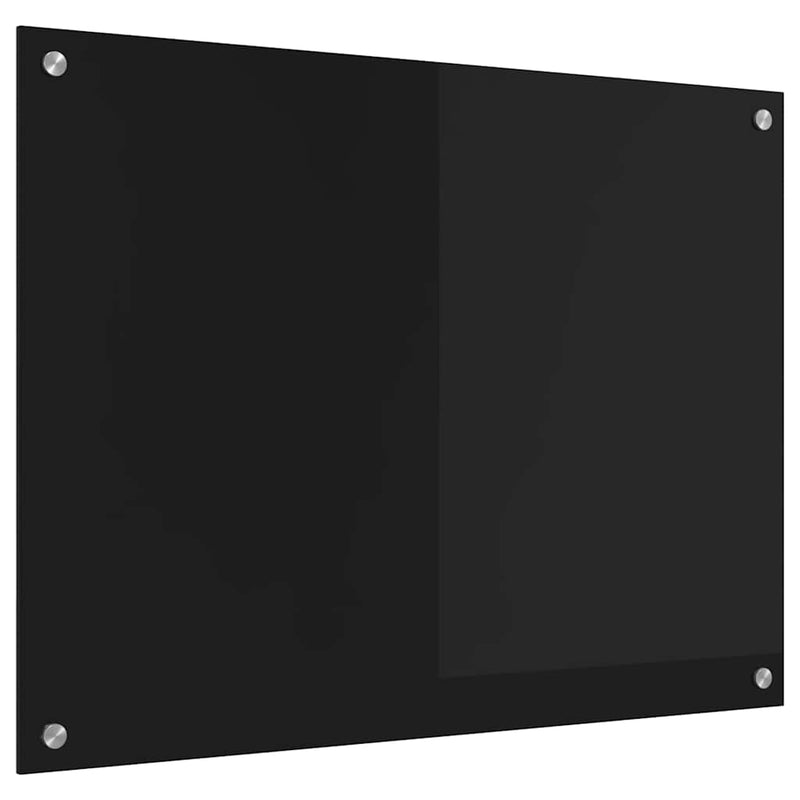 vidaXL Konyhai splashback Fekete 80 x 60 cm edzett üveg