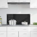vidaXL Konyhai splashback Fekete 90 x 40 cm edzett üveg