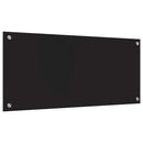vidaXL Konyhai splashback Fekete 90 x 40 cm edzett üveg