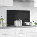 vidaXL Konyhai splashback Fekete 90 x 50 cm edzett üveg