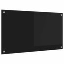 vidaXL Konyhai splashback Fekete 90 x 50 cm edzett üveg
