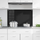 vidaXL Konyhai splashback Fekete 90 x 60 cm edzett üveg