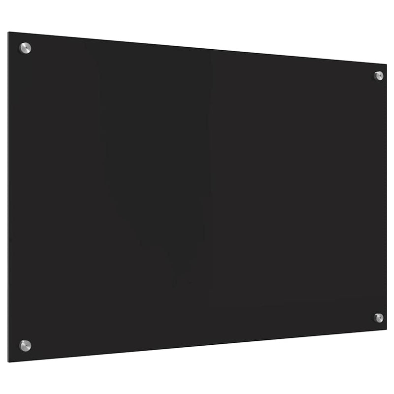 vidaXL Konyhai splashback Fekete 90 x 60 cm edzett üveg
