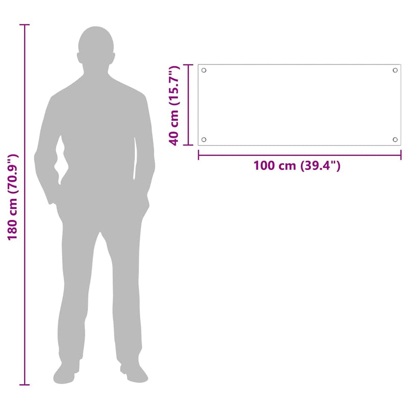 vidaXL Konyhai splashback Fekete 100 x 40 cm edzett üveg