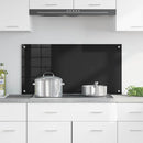 vidaXL Konyhai splashback Fekete 100 x 50 cm edzett üveg
