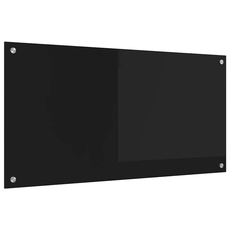 vidaXL Konyhai splashback Fekete 100 x 50 cm edzett üveg