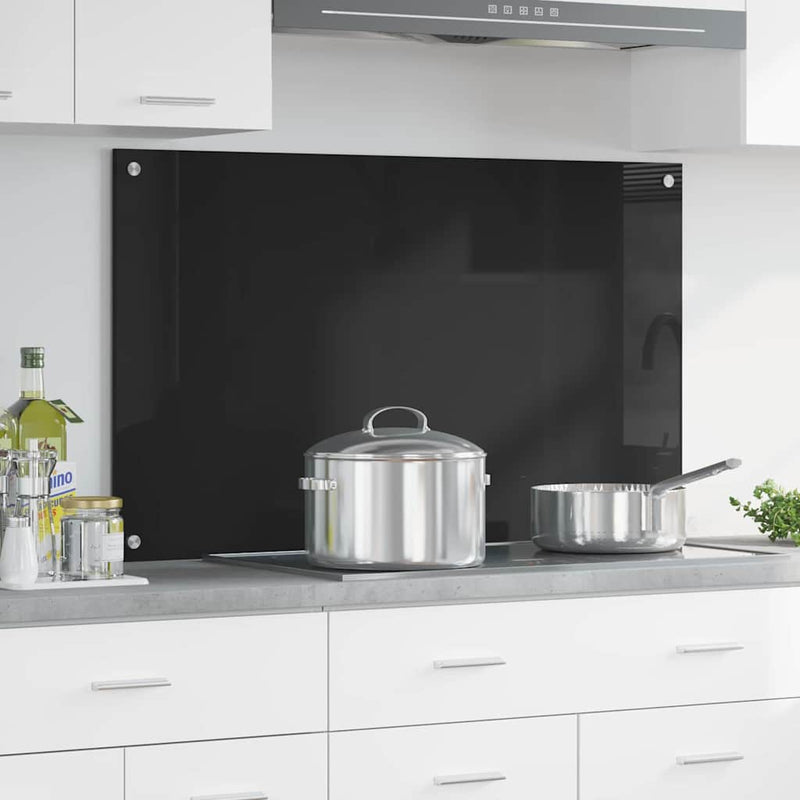 vidaXL Konyhai splashback Fekete 100 x 60 cm edzett üveg