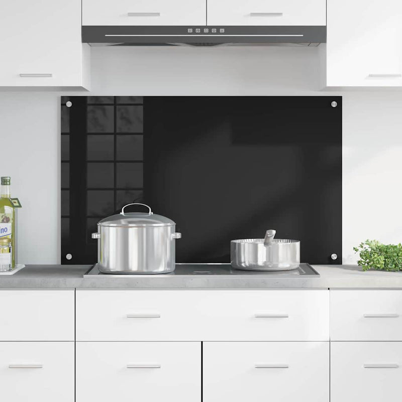 vidaXL Konyhai splashback Fekete 100 x 60 cm edzett üveg