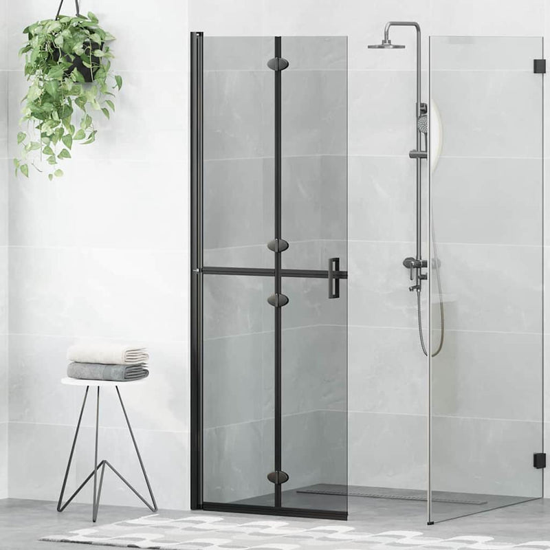 vidaXL Nyitott zuhanyfal Fekete és sötét átlátszó 70 x 190 cm