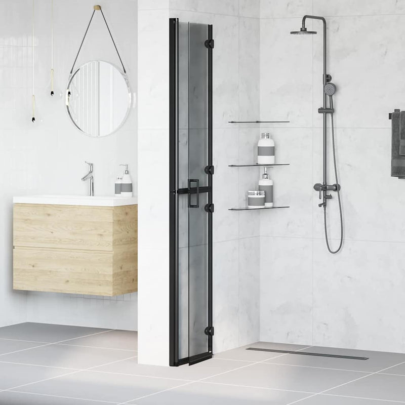 vidaXL Nyitott zuhanyfal Fekete és sötét átlátszó 70 x 190 cm