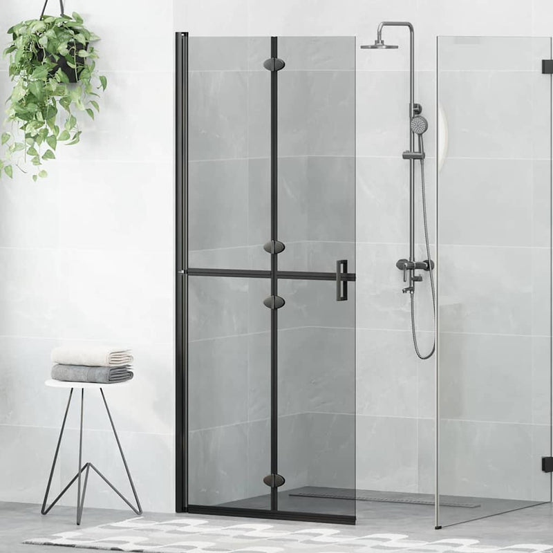 vidaXL Nyitott zuhanyfal Fekete és sötét átlátszó 80 x 190 cm