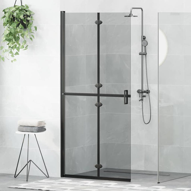 vidaXL Nyitott zuhanyfal Fekete és sötét átlátszó 90 x 190 cm