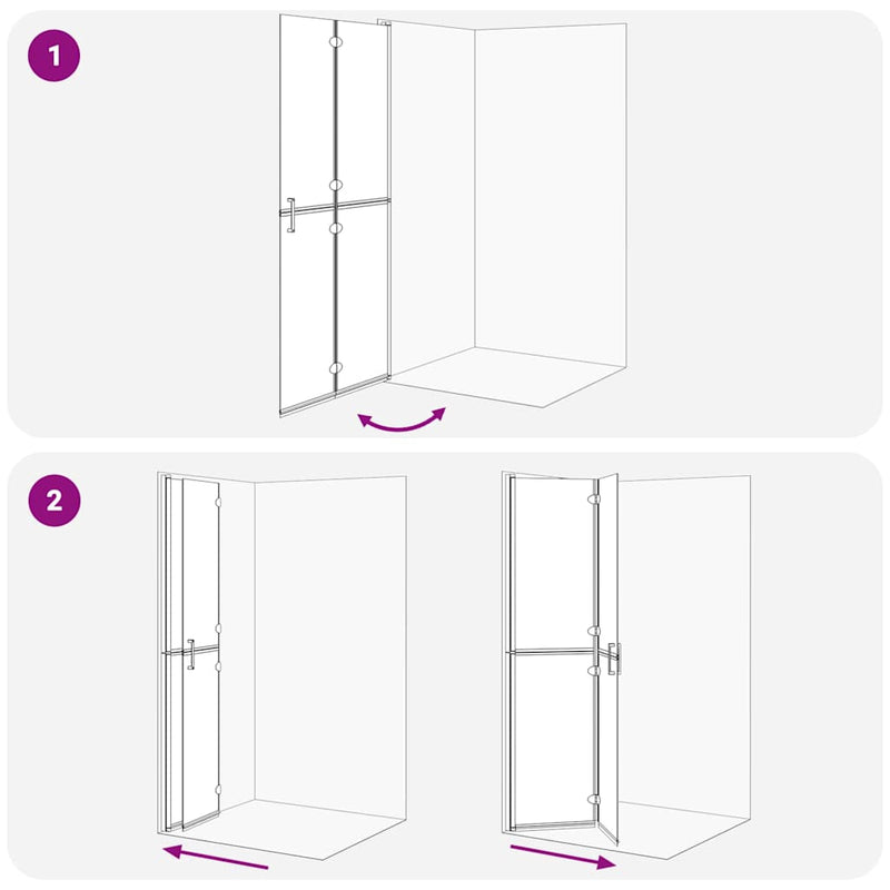vidaXL Nyitott zuhanyfal Fekete és sötét átlátszó 90 x 190 cm