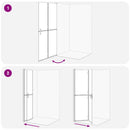vidaXL Nyitott zuhanyfal Fekete és sötét átlátszó 100 x 190 cm