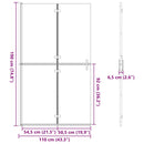 vidaXL Nyitott zuhanyfal Fekete és sötét átlátszó 110 x 190 cm