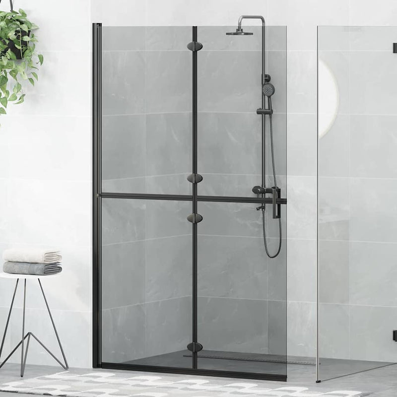 vidaXL Nyitott zuhanyfal Fekete és sötét átlátszó 120 x 190 cm