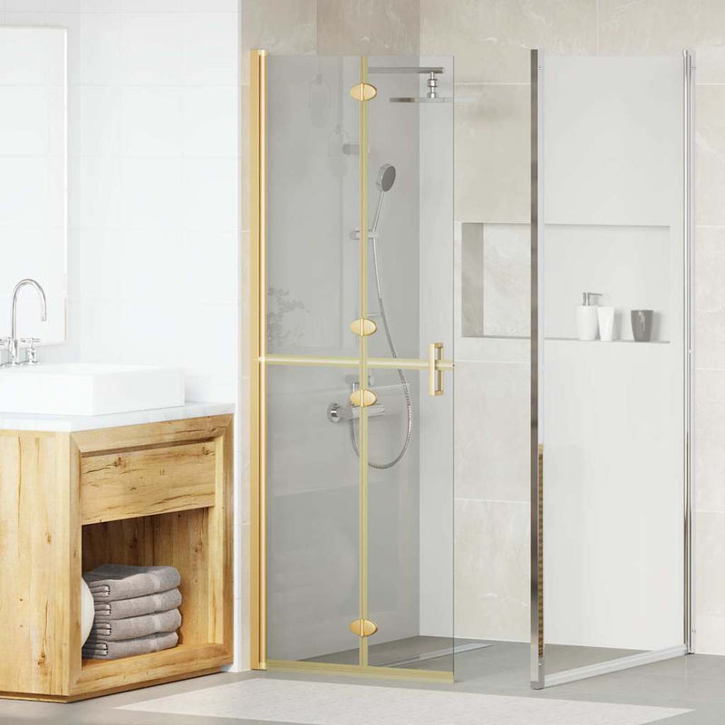 vidaXL Nyitott zuhanyfal Aranyszínű és átlátszó 70 x 190 cm