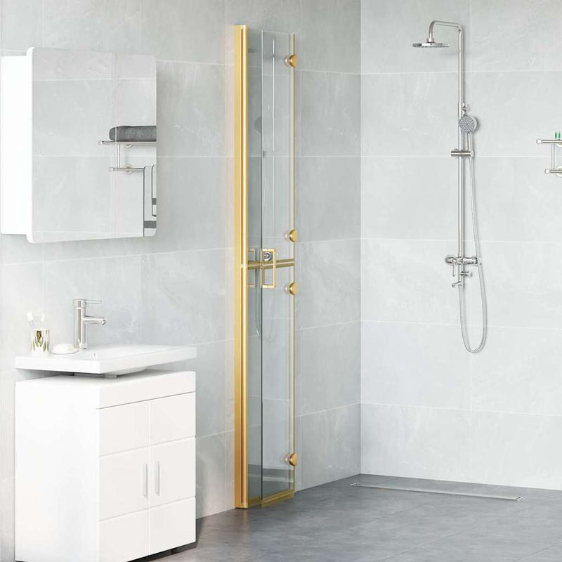 vidaXL Nyitott zuhanyfal Aranyszínű és átlátszó 70 x 190 cm
