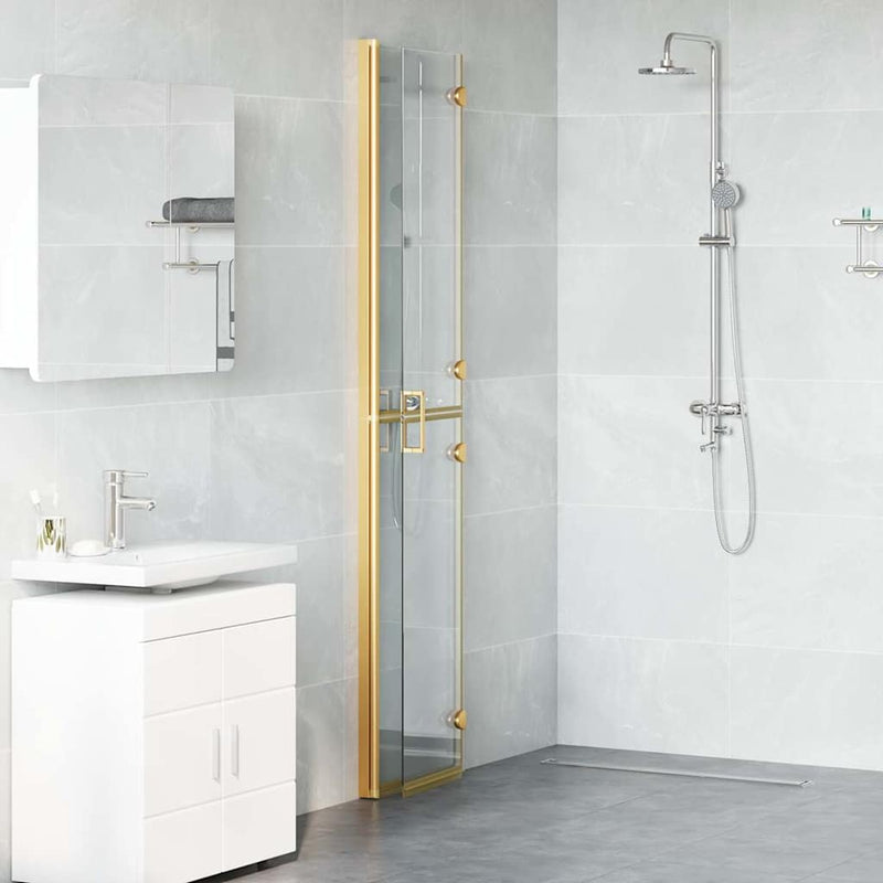 vidaXL Nyitott zuhanyfal Aranyszínű és átlátszó 80 x 190 cm