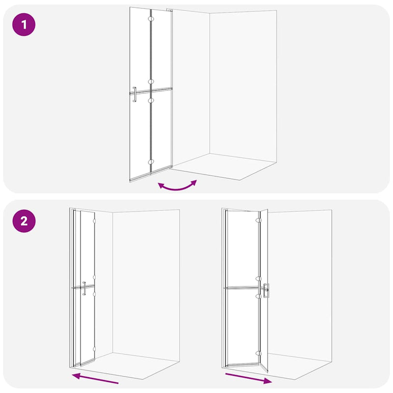 vidaXL Nyitott zuhanyfal Aranyszínű és átlátszó 80 x 190 cm
