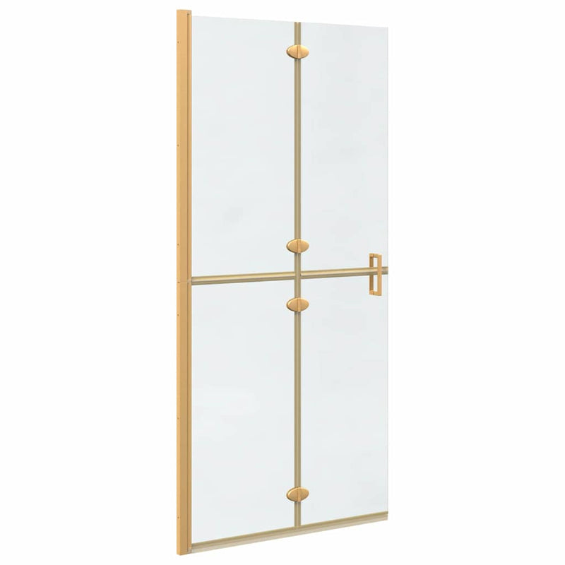 vidaXL Nyitott zuhanyfal Aranyszínű és átlátszó 90 x 190 cm