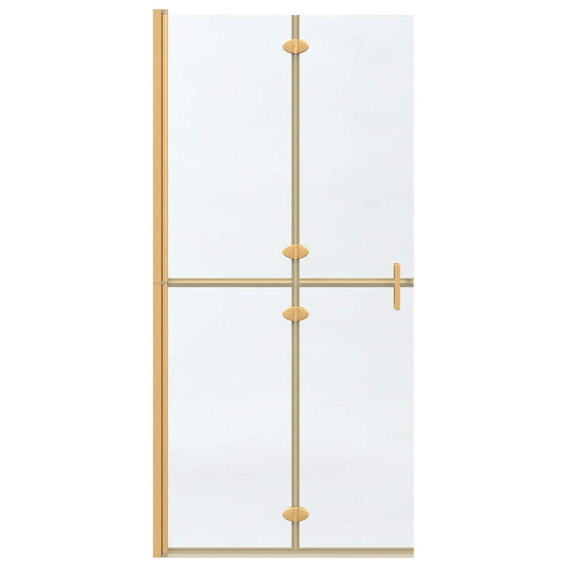 vidaXL Nyitott zuhanyfal Aranyszínű és átlátszó 90 x 190 cm