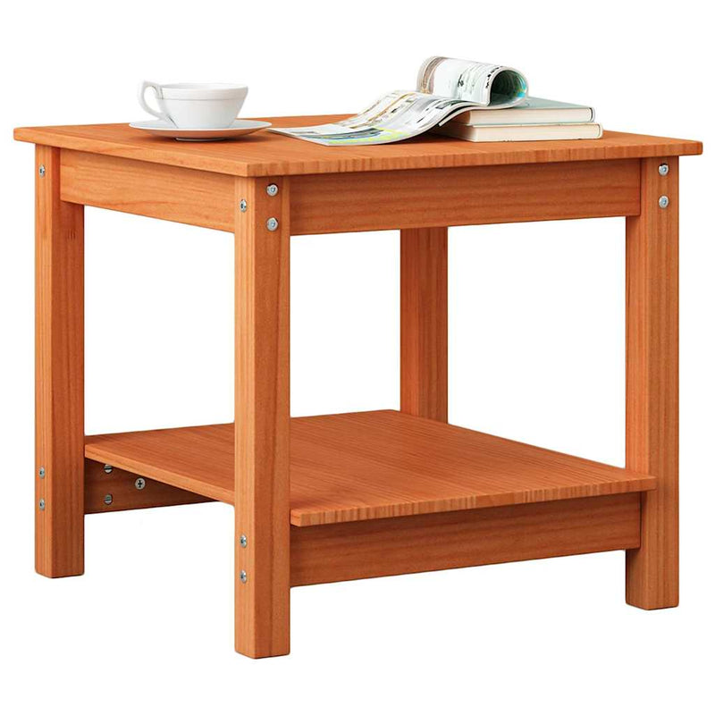 vidaXL Dohányzóasztal Viaszbarna 50 x 50 x 45 cm Tömör fenyőfa