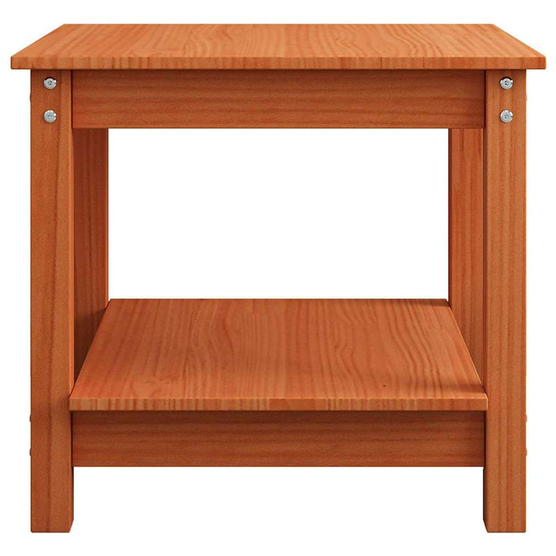 vidaXL Dohányzóasztal Viaszbarna 50 x 50 x 45 cm Tömör fenyőfa