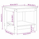 vidaXL Dohányzóasztal Viaszbarna 50 x 50 x 45 cm Tömör fenyőfa