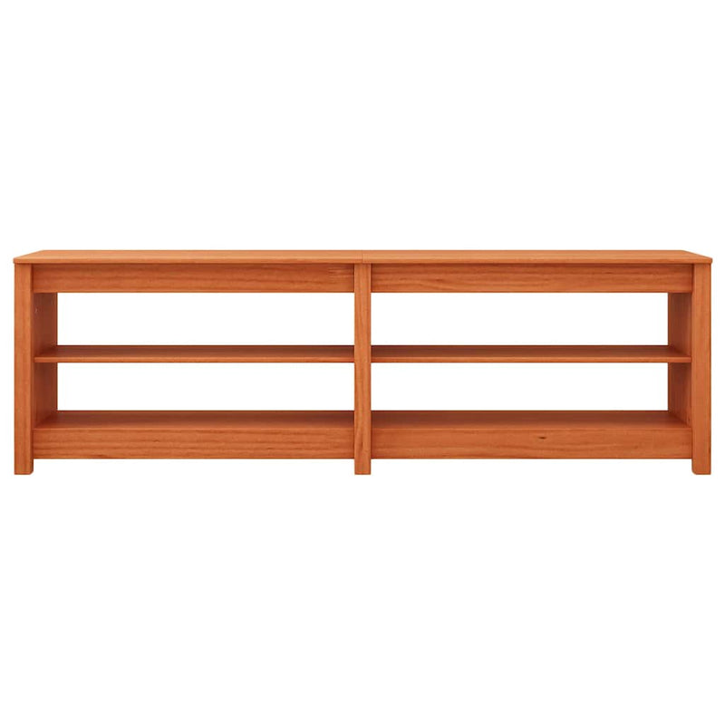 vidaXL Cipőpad polcokkal Viaszbarna 160 x 36.5 x 50 cm Tömör fenyőfa