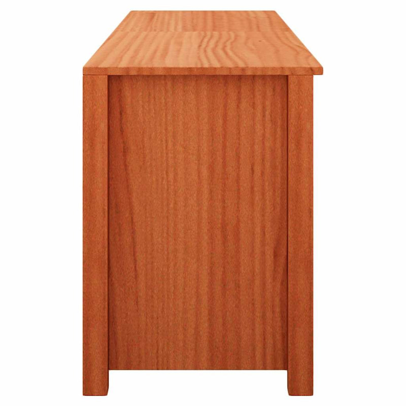 vidaXL Cipőpad polcokkal Viaszbarna 160 x 36.5 x 50 cm Tömör fenyőfa