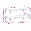 vidaXL Dohányzóasztal Öreg fa 80 x 50 x 40 cm Faanyag